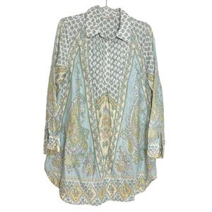 Soft Surroundings Tabitha Paisley Floral Boho Print Tunic Blouse